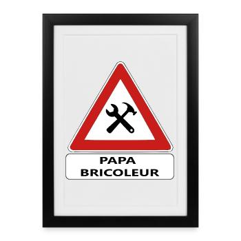 Papa bricoleur - Affiche encadrée (27 × 37 cm) - noir - Devant