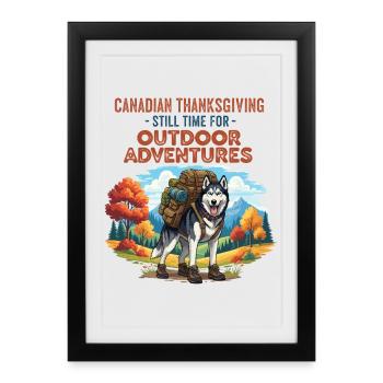 Husky Outdoor Abenteuer - Gerahmtes Poster (27 × 37 cm) - Schwarz - Vorne