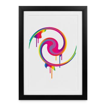 Colorful graffiti paint swirl with effect - Framed poster (27 × 37 cm) - black - Front