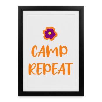 Camp Répéter Fleur d’oranger Hobby Camping Fan Été - Affiche encadrée (27 × 37 cm) - noir - Devant