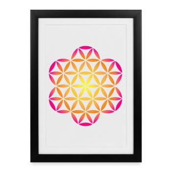 Flower of Life Gradient Namaste om spirituell - Framed poster (27 × 37 cm) - black - Front