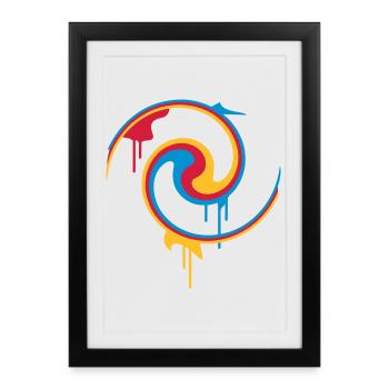 Spirale de couleur colorée avec style graffiti - Affiche encadrée (27 × 37 cm) - noir - Devant
