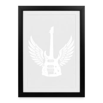 Guitar Wings Artistic gift - Framed poster (27 × 37 cm) - black - Front