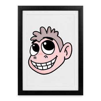 Funny Monkey Head - Framed poster (27 × 37 cm) - black - Front