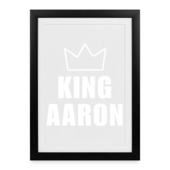 King Aaron Gorilla Shirt – Name Starting with A - Framed poster (27 × 37 cm) - black - Front