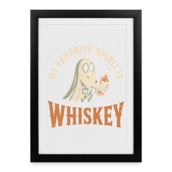 Mon spiritueux préféré est le Whiskey Ghost - Affiche encadrée (27 × 37 cm) - noir - Devant