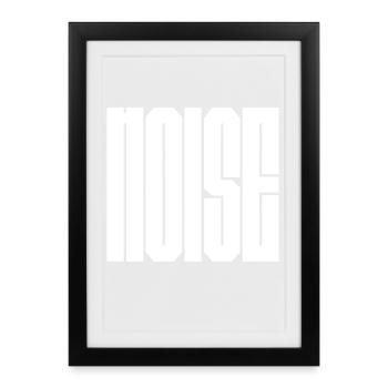 Bold Black and White Noise logo typography - Framed poster (27 × 37 cm) - black - Front