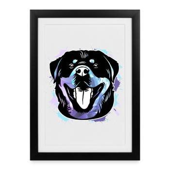 Rottweiler - Affiche encadrée (27 × 37 cm) - noir - Devant