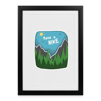 Faites une randonnée – Adventure & Hiking Design - Affiche encadrée (27 × 37 cm) - noir - Devant
