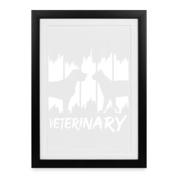 Funny veterinarian - Framed poster (27 × 37 cm) - black - Front