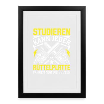 Studieren Kann Jeder  - Gerahmtes Poster (27 × 37 cm) - Schwarz - Vorne