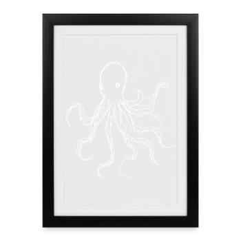 Bold Ink Octopus Line Art - Framed poster (27 × 37 cm) - black - Front