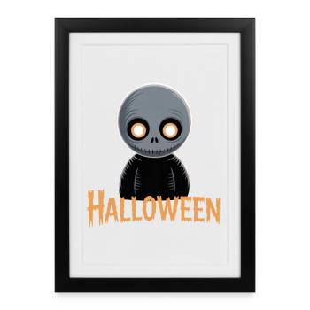 Small Skeleton Halloween Motif - Framed poster (27 × 37 cm) - black - Front