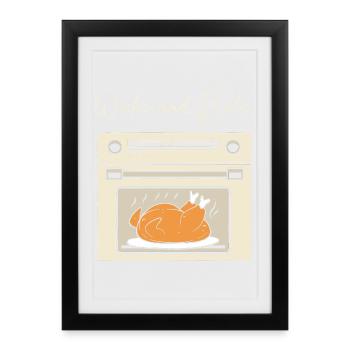 Thanksgiving Maman Maman Maman Grand-mère - Affiche encadrée (27 × 37 cm) - noir - Devant