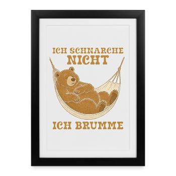 I don't snore, I hum | Sleep shirt - Framed poster (27 × 37 cm) - black - Front