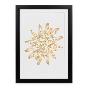 Filigree star in quilling look – Christmas motif - Framed poster (27 × 37 cm) - black - Front