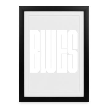 Blues bold logo design - Framed poster (27 × 37 cm) - black - Front