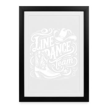 Équipe LineDance Baskets Western - Affiche encadrée (27 × 37 cm) - noir - Devant