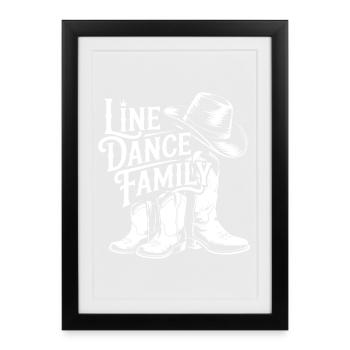 Line Dance Family Western Boot Tee - Framed poster (27 × 37 cm) - black - Front