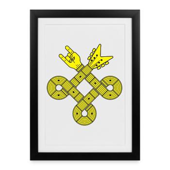 Guitar Celtic Knot - Framed poster (27 × 37 cm) - black - Front