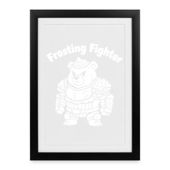 Frosting Fighter Bear - Framed poster (27 × 37 cm) - black - Front