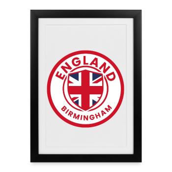 Insigne Union Jack de Birmingham - Affiche encadrée (27 × 37 cm) - noir - Devant