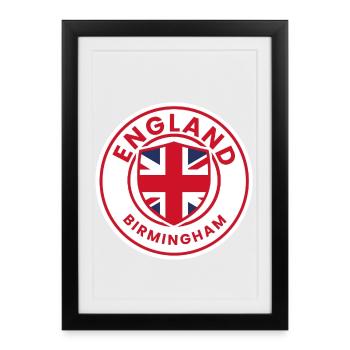 British badge in red, white, blue - Framed poster (27 × 37 cm) - black - Front