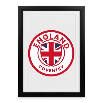 England Coventry Crest Emblem - Framed poster (27 × 37 cm) - black - Front