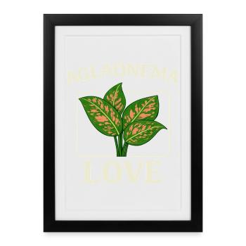 Aglaonema Love - Gerahmtes Poster (27 × 37 cm) - Schwarz - Vorne