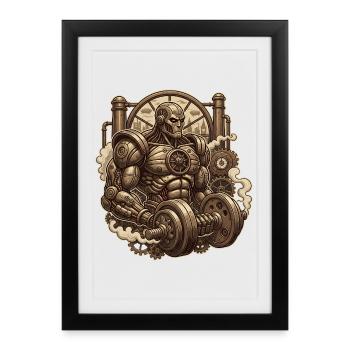 Steampunk Muscles - Framed poster (27 × 37 cm) - black - Front