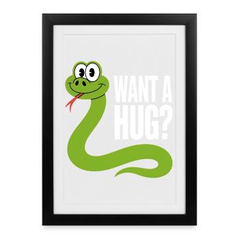 Dessin animé Câlin-moi Serpent - Affiche encadrée (27 × 37 cm) - noir - Devant