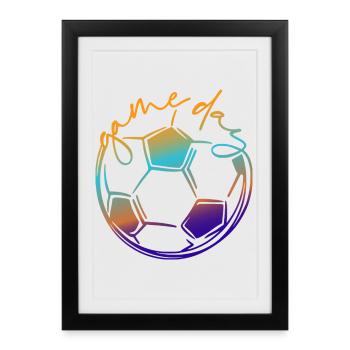 Jour de match | Footballeur - Affiche encadrée (27 × 37 cm) - noir - Devant