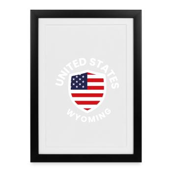 Bouclier uni du Wyoming - Affiche encadrée (27 × 37 cm) - noir - Devant