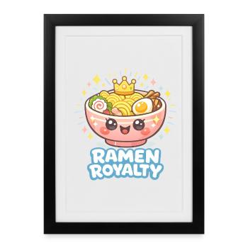 Ramen Royalty: Kawaii Noodles Bowl - Framed poster (27 × 37 cm) - black - Front