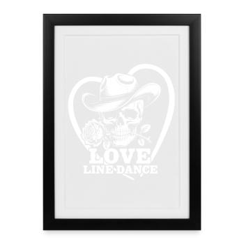 Skull Love Line Dance - Framed poster (27 × 37 cm) - black - Front