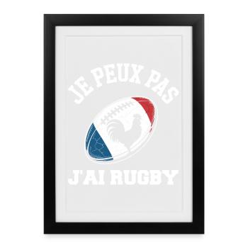 Je Peux Pas J'ai Rugby - Affiche encadrée (27 × 37 cm) - noir - Devant