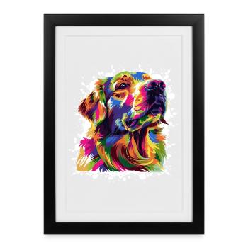 Dog Dog Art Graffiti - Framed poster (27 × 37 cm) - black - Front