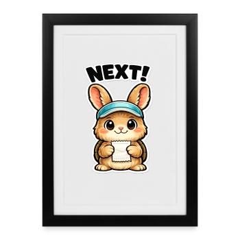 Next Bunny Note Sticker - Framed poster (27 × 37 cm) - black - Front