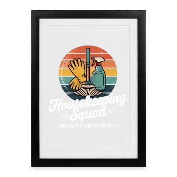 Conception de nettoyage amusante - Affiche encadrée (27 × 37 cm) - noir - Devant