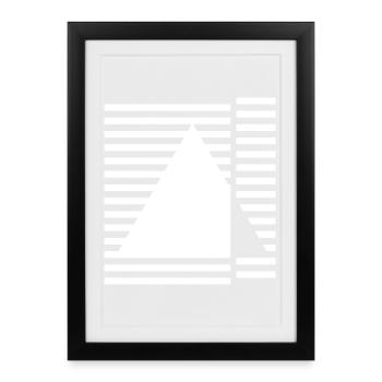 Geometric triangle Bauhaus inspired design - Framed poster (27 × 37 cm) - black - Front
