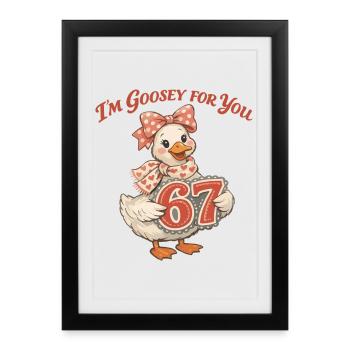 Goose 67 Valentine's Day Funny Heart Gift - Framed poster (27 × 37 cm) - black - Front