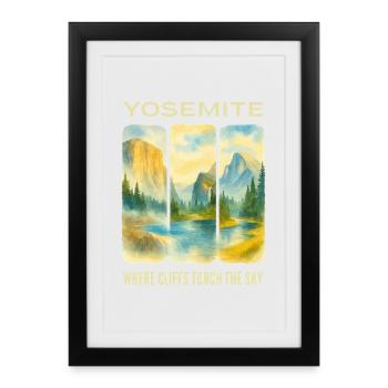 Yosemite: Peaks and Sky - Framed poster (27 × 37 cm) - black - Front