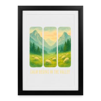 Alpine Valley - Framed poster (27 × 37 cm) - black - Front