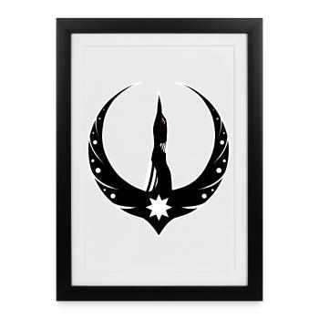 Logo de la rébellion d’Eistaucher - logo de la rébellion des plongées - Affiche encadrée (27 × 37 cm) - noir - Devant
