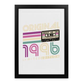 Cadeau rétro pour le 30e anniversaire 1996 - Affiche encadrée (27 × 37 cm) - noir - Devant