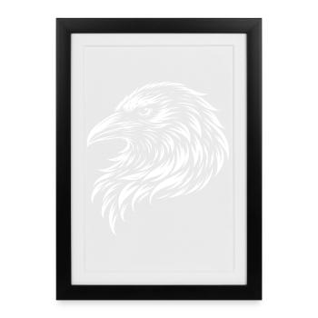 Tribal Raven – Mystic Bird Motif - Framed poster (27 × 37 cm) - black - Front