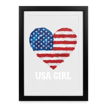 USA Football féminin États-Unis - Affiche encadrée (27 × 37 cm) - noir - Devant