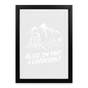 Aventure Backpacking Randonnée - Affiche encadrée (27 × 37 cm) - noir - Devant