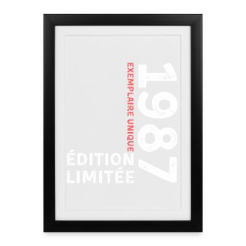 1987 vintage typographic style - Framed poster (27 × 37 cm) - black - Front