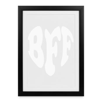Best Friends Forever Heart – Anpassbare Farbe - Gerahmtes Poster (27 × 37 cm) - Schwarz - Vorne